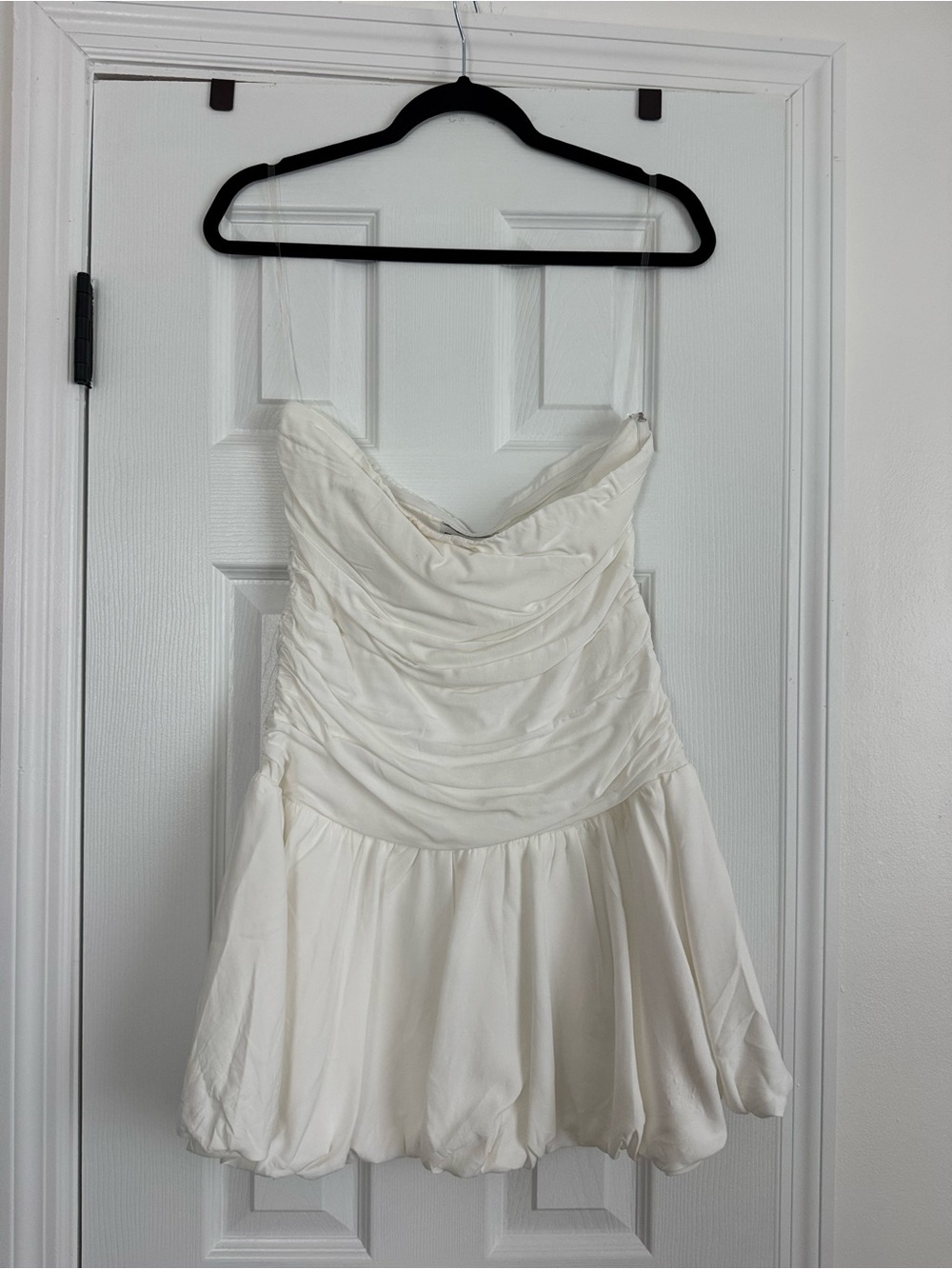 Glamour Girl Strapless Bubble Hem Mini Dress White - Picture 2 of 6